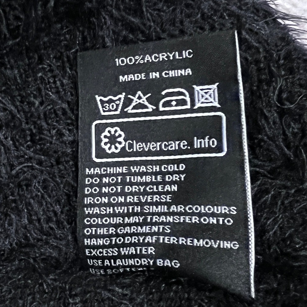 KILLSTAR Black Fuzzy DEAD Graphic Knit Cropped Sweater Goth Grunge Witchy XL - Picture 10 of 12